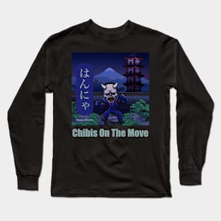 Hannya, Oni of the Night (Ver. 2.0) - “Chibis On The Move” tshirt by iisakastation.com Long Sleeve T-Shirt